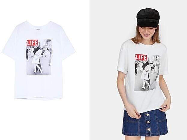 Camiseta con estampado de Stradivarius: 12,99 euros.