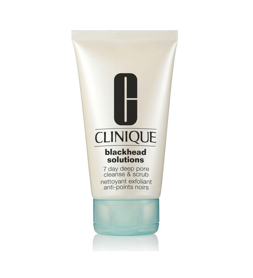 Clinique fue una marca pionera en el uso de ácido salicílico – su mítico Paso 2 de su Tratamiento de 3 Pasos, el Tónico Clarificante, fue uno de los primeros productos con ácido salicílico. Más no es el único: se encuentra también en su línea contra los puntos negros Blackhead Solutions, como sucede en su exfoliante intensivo 7 Day Deep Pore Cleanse and Scrub. (32 €).