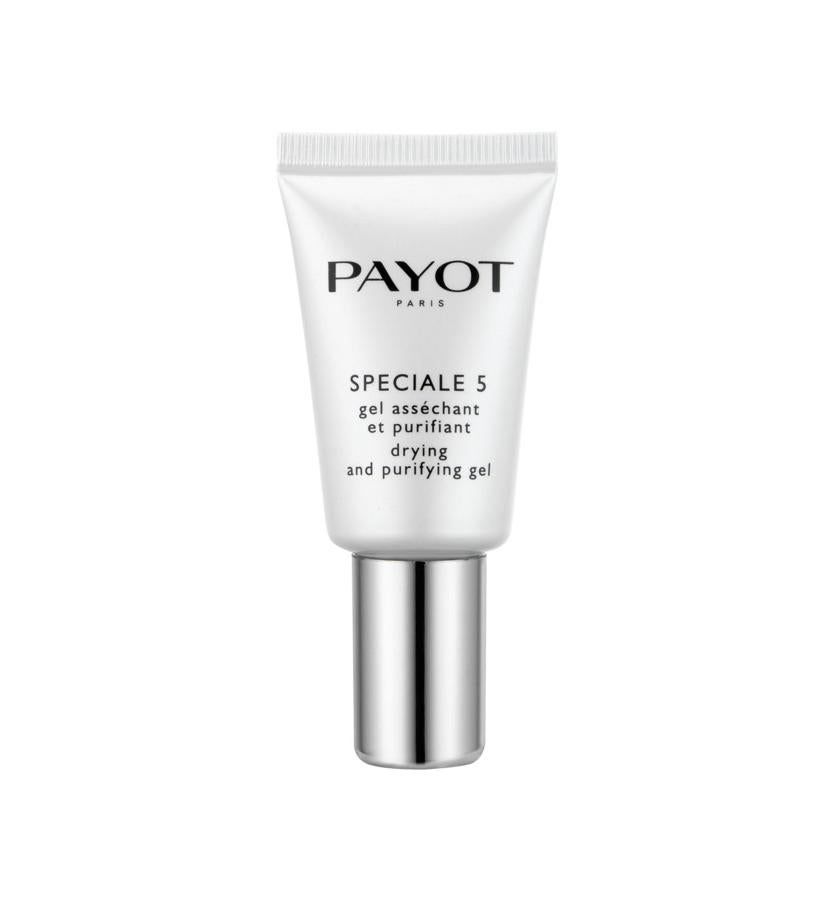 El gel secante y purificante Speciale 5 de Payot se aplica directamente sobre granitos e impurezas para la noche, para secarlas durante el sueño. (16,70 €).