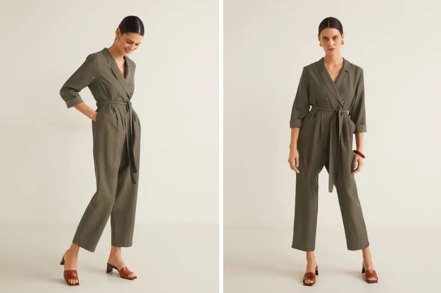 Sobriedad y estilo son las dos palabras que definen a la perfección ese traje sastre de Mango en color gris. (49,99 euros).