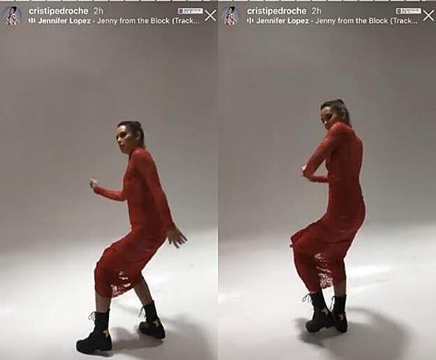 Cristina Pedroche con las botas militares de la colección de María Pombo x MIM Shoes.