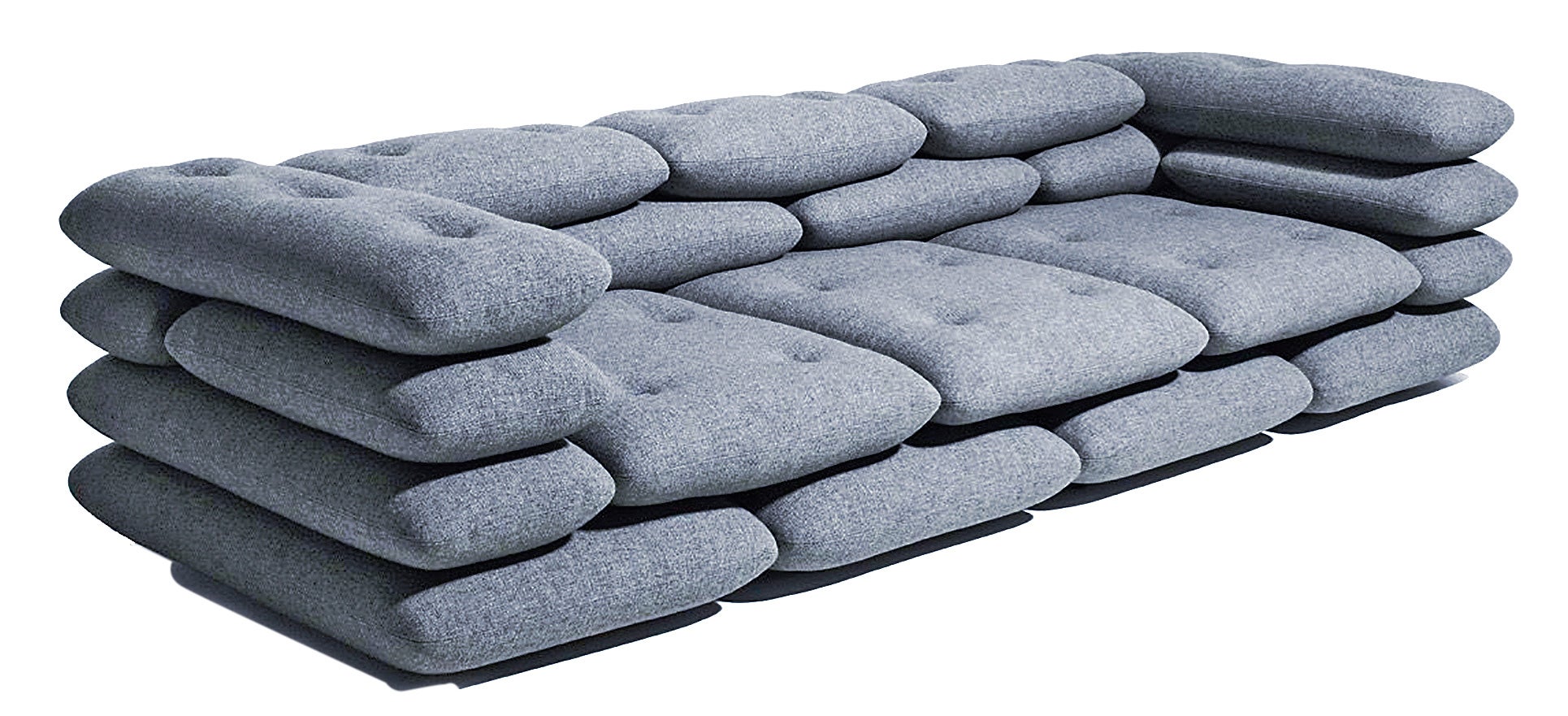 Sin duda, una de las piezas más fotografiadas de la Semana del Diseño ha sido el sofá Brick, un "ladrillo" del estudio KiBiSi.