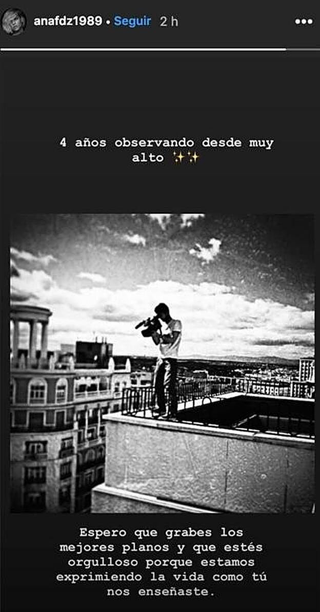 Este es el mensaje de Ana Fernández en recuerdo de Santi Trancho.