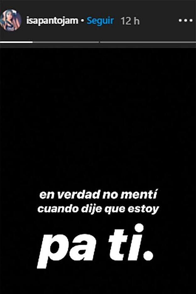 'Stories' colgado por Chabelita tras pasar la noche en urgencias con Asraf Beno.