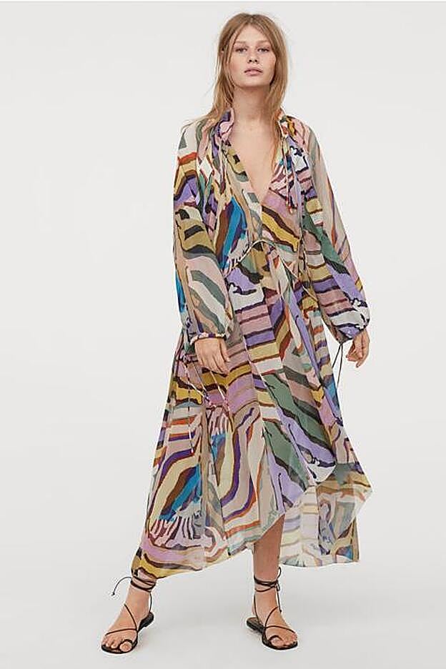 Vestido multicolor de H&M.