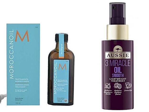 1. Moroccanoil Treatment (39,90 euros). 2. Aceite 3 Minute Miracle Smooth de Aussie. (8,99 euros)