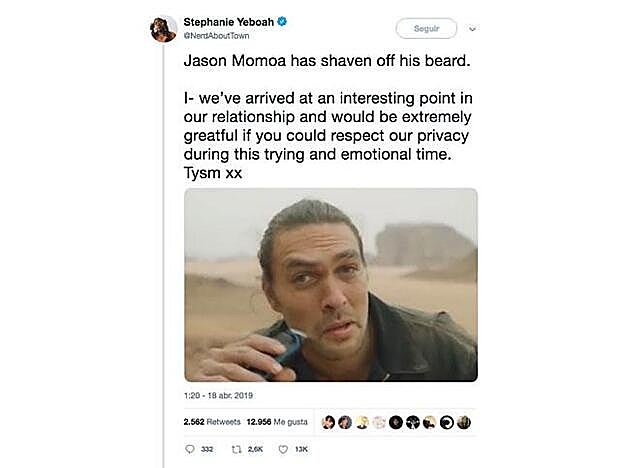 Así es la imagen de Jason Momoa recién afeitado.