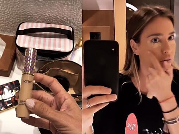 Marta Carriedo con el corrector antiojeras Shape Tate de Tarte.