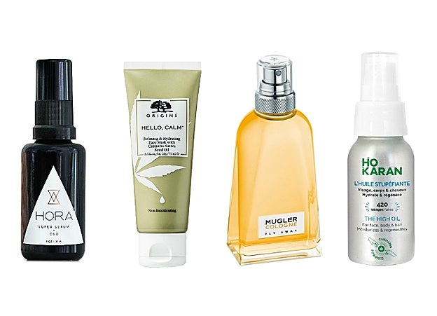 1. Super Sérum CBD de Hora Cosmetics. Emma Roberts es fan, pero no se vende en España. 2. Mascarilla Hello, Calm de Origins (23 €). 3. Mugler Cologne Fly Away de Thierry Mugler (60 €), con acorde de cáñamo. 4. Aceite Estupefaciente de Ho Karan (24,90 €). Ambos estarán a la venta en junio en Sephora.