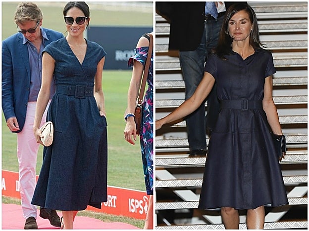 Meghan Markle y Carolina Herrera, con vestidos vaqueros de Carolina Herrera.