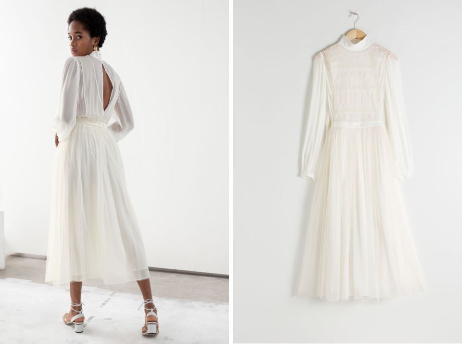 Las novias más románticas tienen en este vestido de inspiración bailarina con cuerpo bordado de &Other Stories su look perfecto para el día de su boda. Cuesta 179 euros.