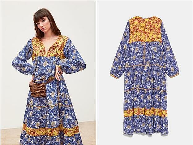 Vestido bicolor de Zara: 39,95 euros.