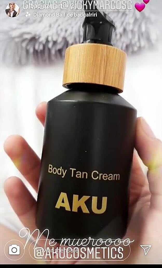 Alba Díaz mostraba ayer en su Instagram esta crema con efecto bronceado.