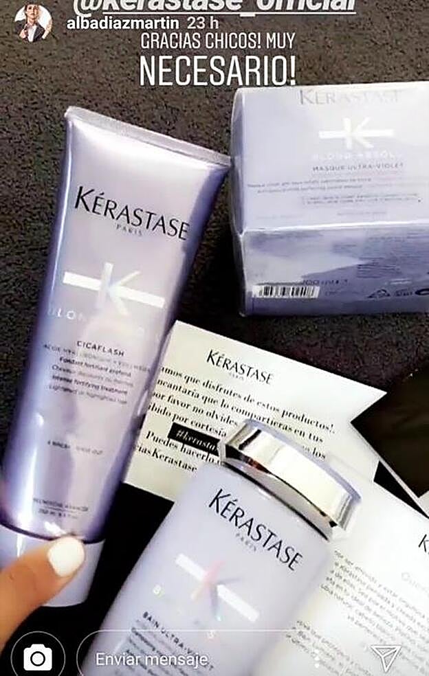 Alba Díaz ha revelado en Instagram sus nuevos imprescindibles beauty de Kérastase para conseguir un cabello rubio perfecto.