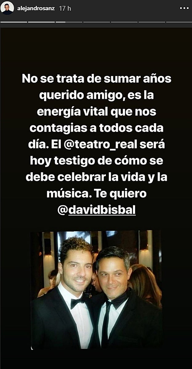 Felicitación de Alejandro Sanz a David Bisbal.