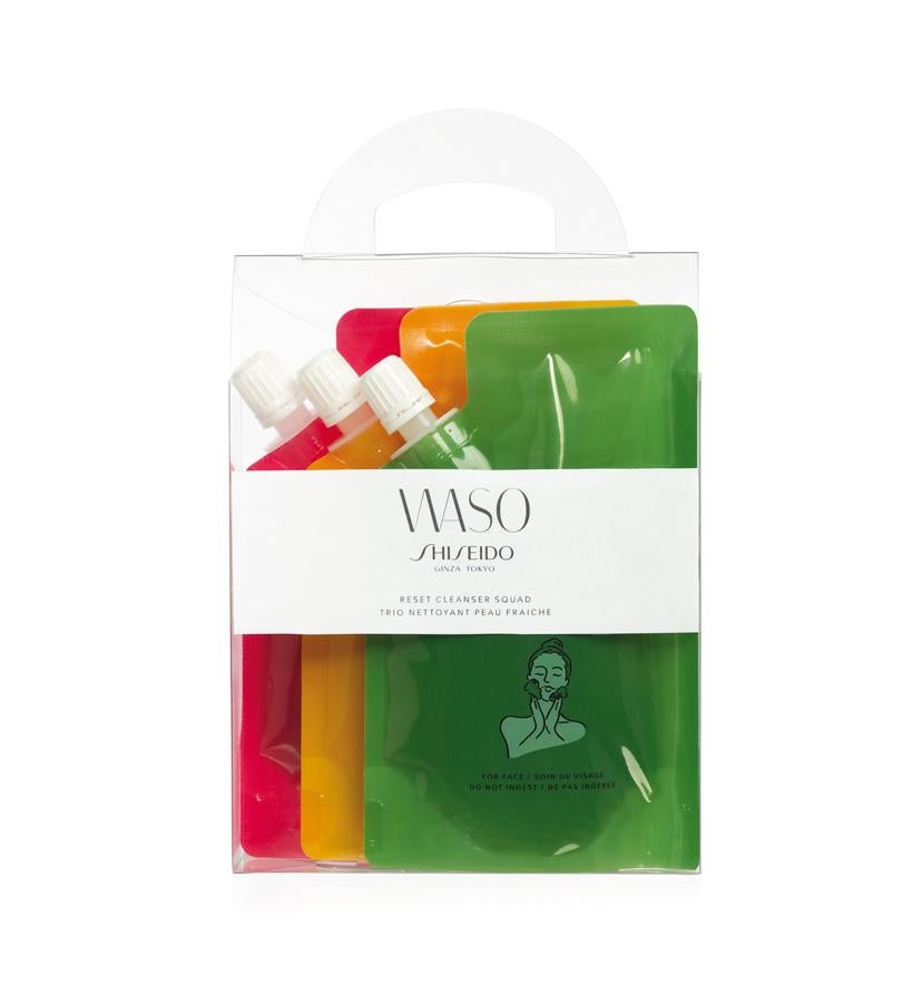 Descubre estas limpiadoras, que han sido creadas para la generación millennial, y te harás fan. Formuladas con extractos de plantas y algas marinas, sin aceite ni jabón, retiran las impurezas y calman la piel.  Waso Reset Cleanse de Shiseido  (35 €/3 u).