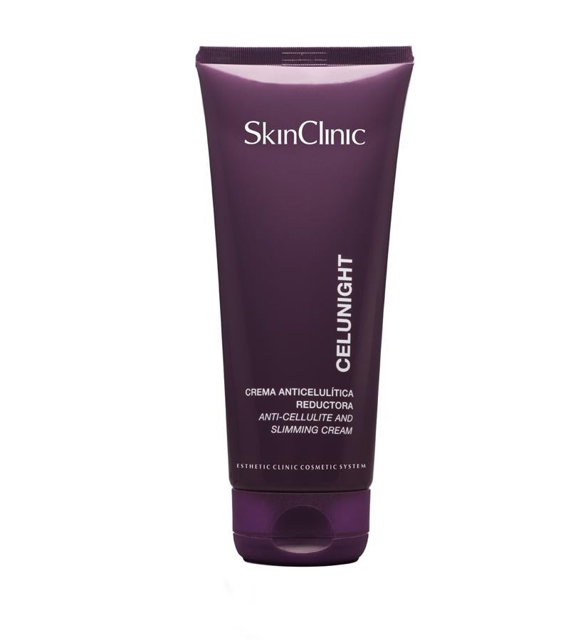 Este tratamiento de acción anticelulítica, reafirmante y reductora, actúa con los ritmos circadianos, incrementando la actividad anticelulítica nocturna. Además, es de absorción rápida para que te lo puedas aplicar justo antes de meterte a la cama.  Cellunight de SkinClinic  (57,60 €).