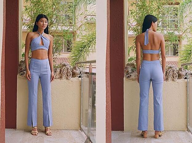 1. Top no 348 / Fyn (69 euros). 2. Pantalón no 347 / Helsinki. (115 euros).