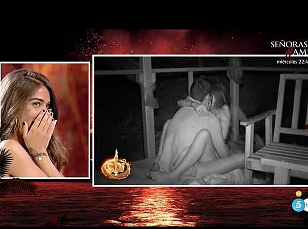 Así reaccionó Violeta al ver sus escenas de sexo con Fabio en la isla.