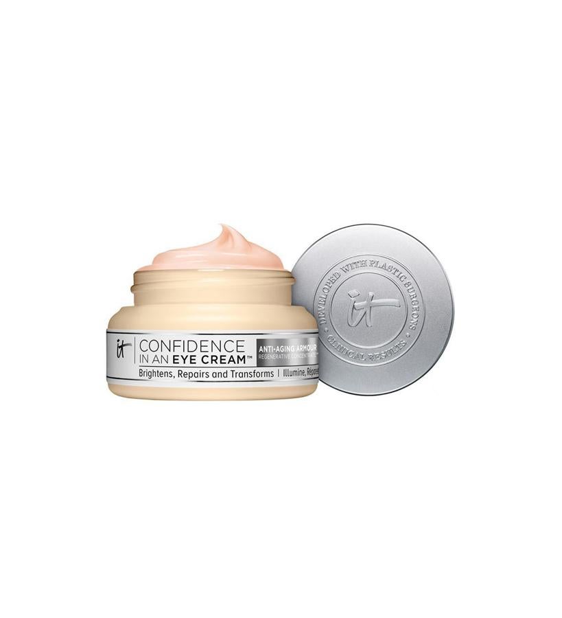 No solo ayuda a restaurar la apariencia de firmeza, reduce hinchazones, círculos oscuros, líneas y arrugas, con ingredientes como un concentrado antienvejecimiento patentado, ceramidas, raíz de regaliz, aguacate y escualano (lípido) trabajan para que llevados alrededor del hueso orbital asegure un aspecto totalmente renovado. (22,90 €).