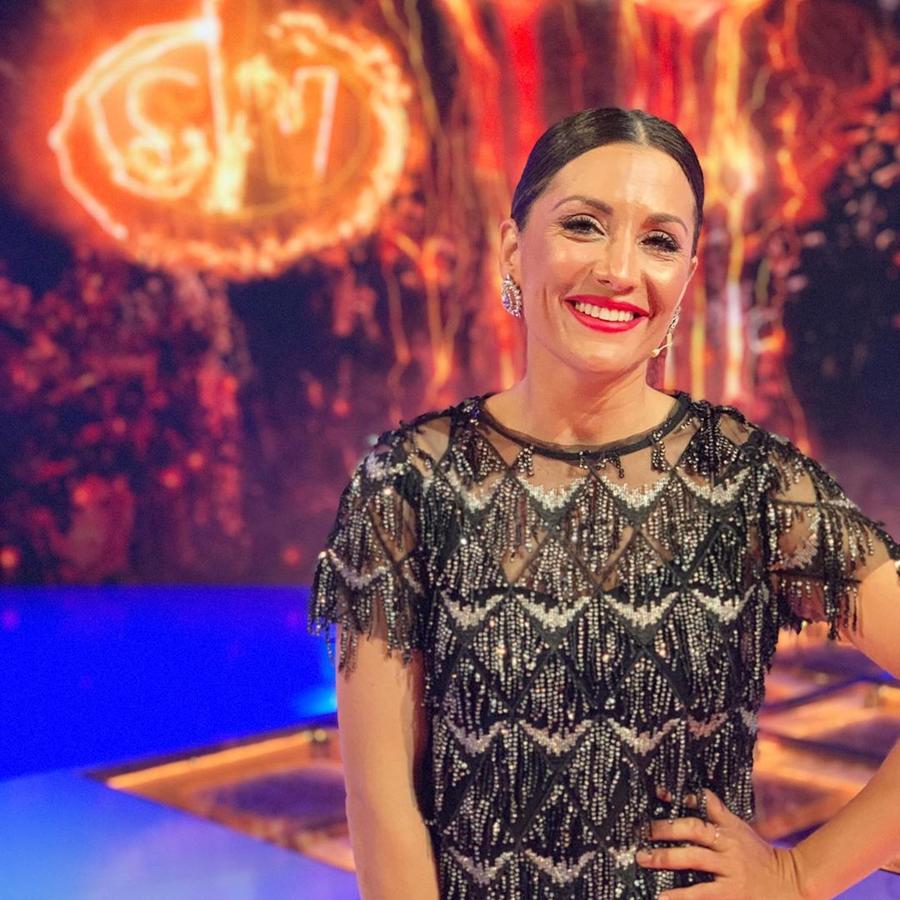 A Nagore le gusta ponerse brillos de vez en cuando y le sientan realmente bien. Como este top de cuentas con dibujos geométricos.