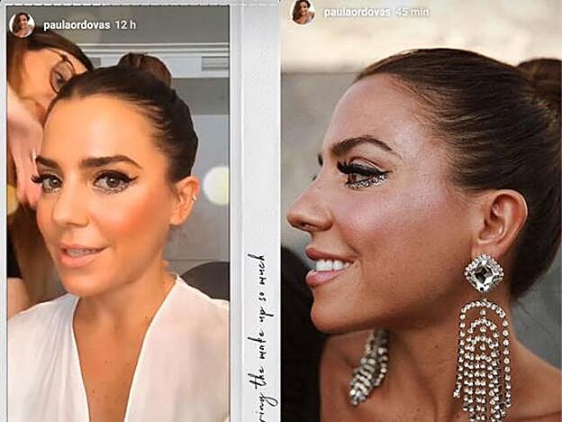 Paula Ordovás ha compartido este original maquillaje de ojos con brilli brilli en Instagram.