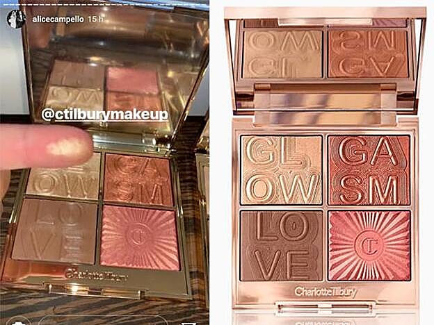 Paleta de 4 sombras con bronceador, rubor e iluminador dorado, 75 euros.