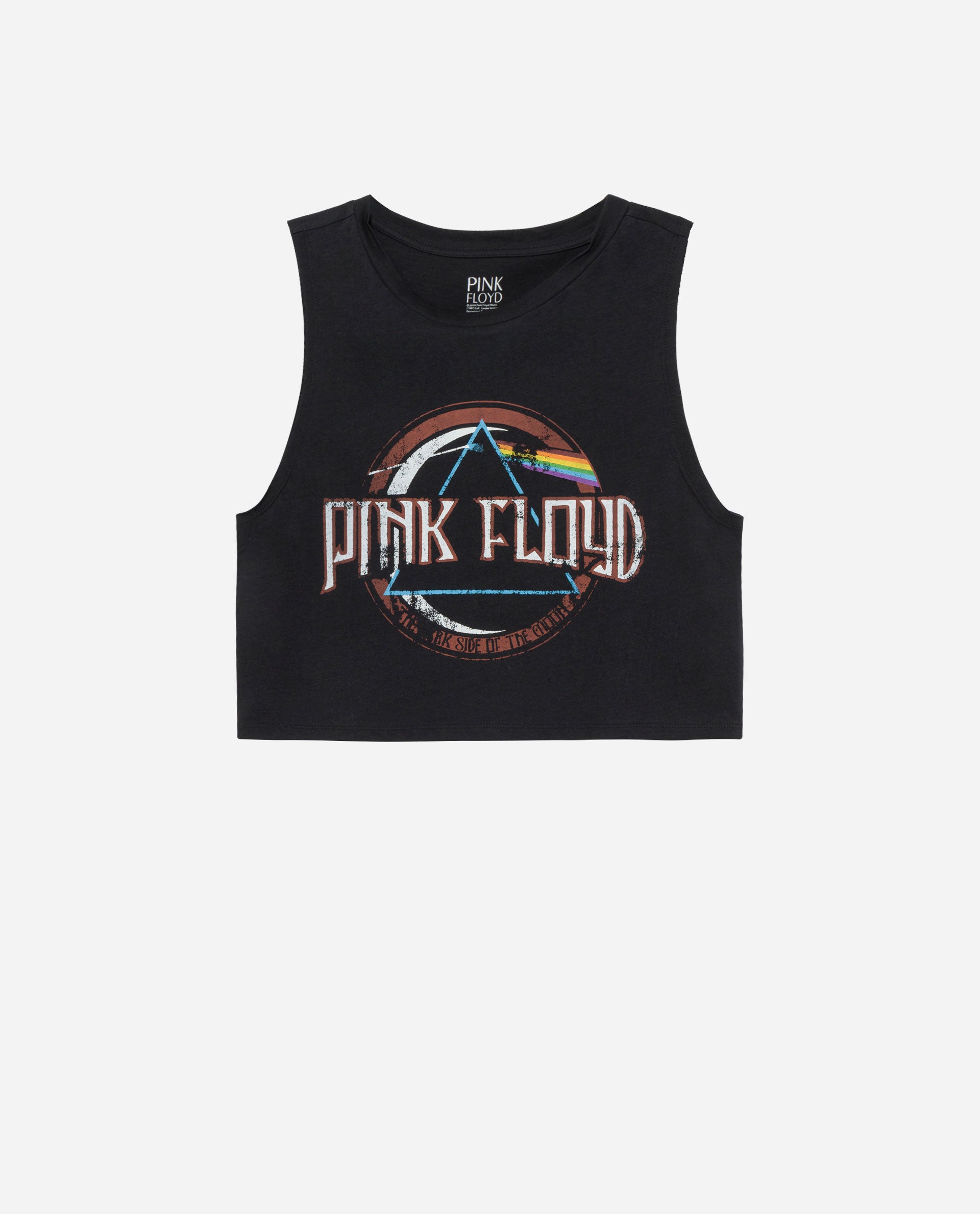 Crop top negro con logo de Pink Floyd. (8,99 euros).