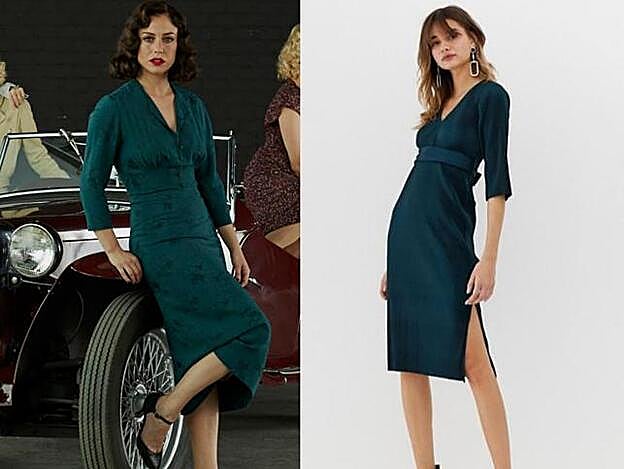 Lidia (Blanca Suárez) leva un vestido verde que hay muy parecido en Asos.