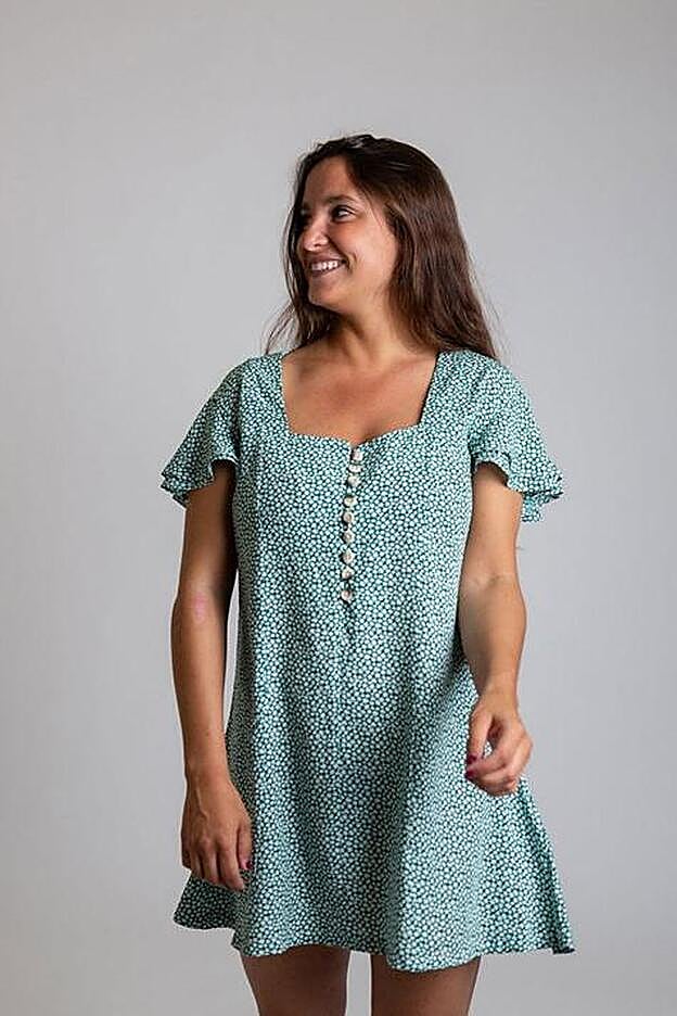 Vestido Verde Flores, 46 euros.