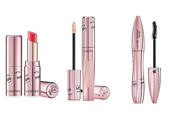 1. Mademoiselle Shine en tono Positive Attitude (33 euros). 2. L"Absolue Lacquer en tono Girl Next Door (34 euros) y máscara de pestañas Hypnôse Drama (34,50 euros). Todo de Lancôme x Chiara Ferragni.
