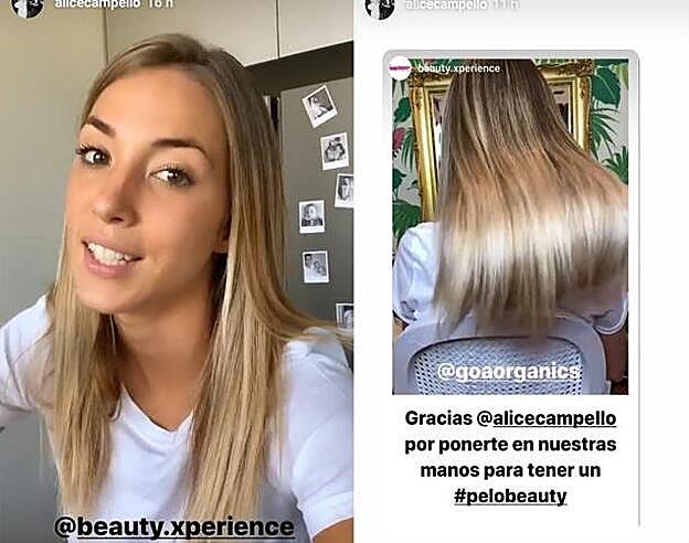 Alice Campello ha compartido en Instagram el resultado en su cabello, después de utilizar este revolucionario tratamiento de alisado.