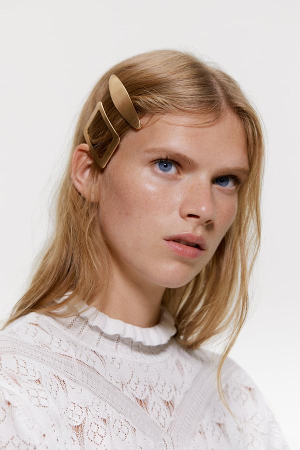 Pack de pinzas metálicas en color dorado, 9,95 euros.