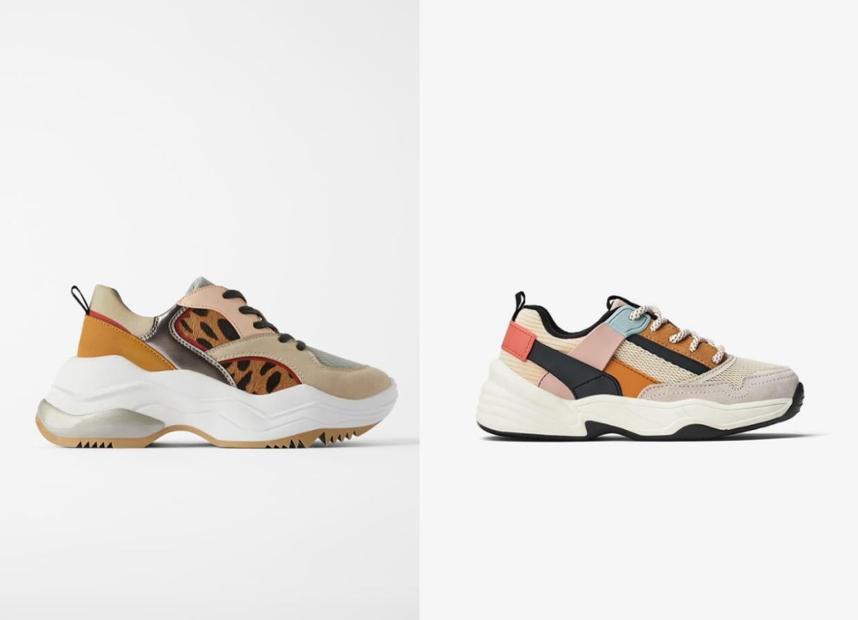 Otro de los modelos de zapatillas con suela ancha es este con estampado de leopardo que cuesta 49,95 euros. En Zara Kids hay otros con tonos marrones por 29,95 euros.