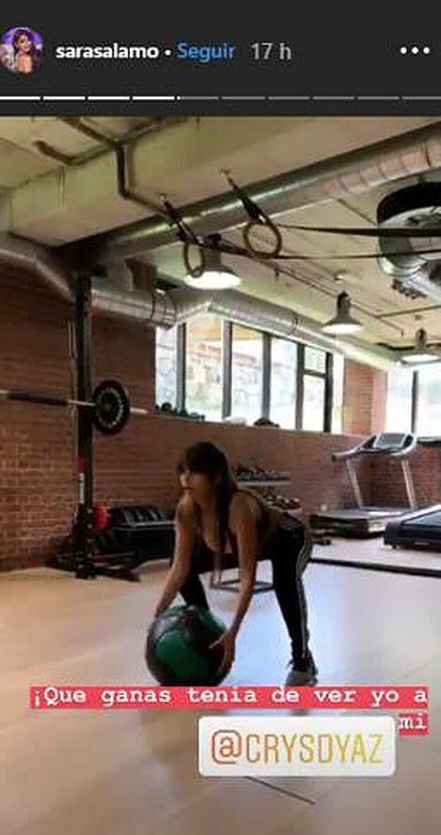 Sara Sálamo compartía parte de su entrenamiento personal.