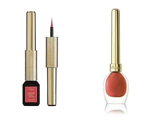 1. Matte Signature Eyeliner de L’ Oréal Paris (12,95 €) .2. Metallic to GIitter EyeliNr de Guerlain (42,40 €).? Pestañas postizas de Shu Uemura (c.p.v.).