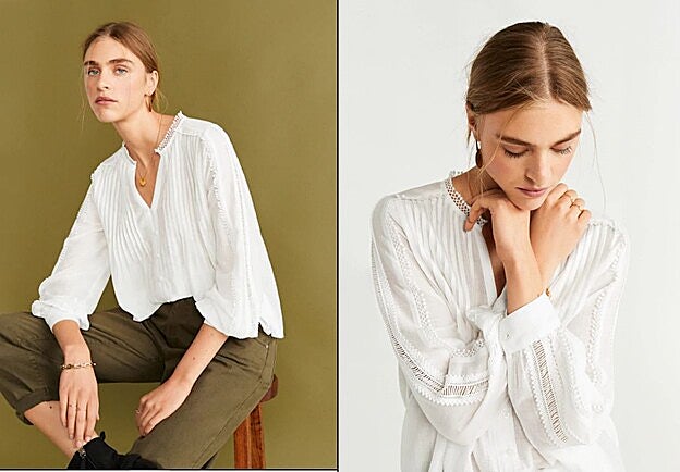 Esta es la blusa bordada de algodón de Mango que hemos visto llevar a María G. de Jaime durante su luna de miel