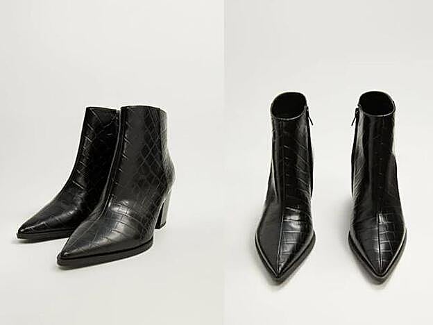 Los botines negros con efecto piel de la nueva colección de Mango tienen un precio de 39,99 euros