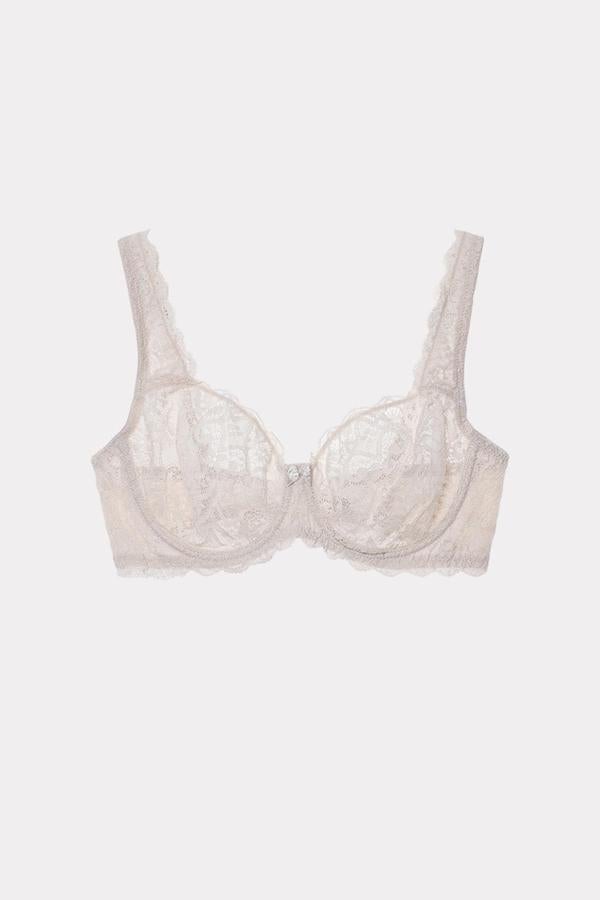 Sujetador blanco de encaje con aro de Etam disponible hasta la talla 100C (13.95 euros)