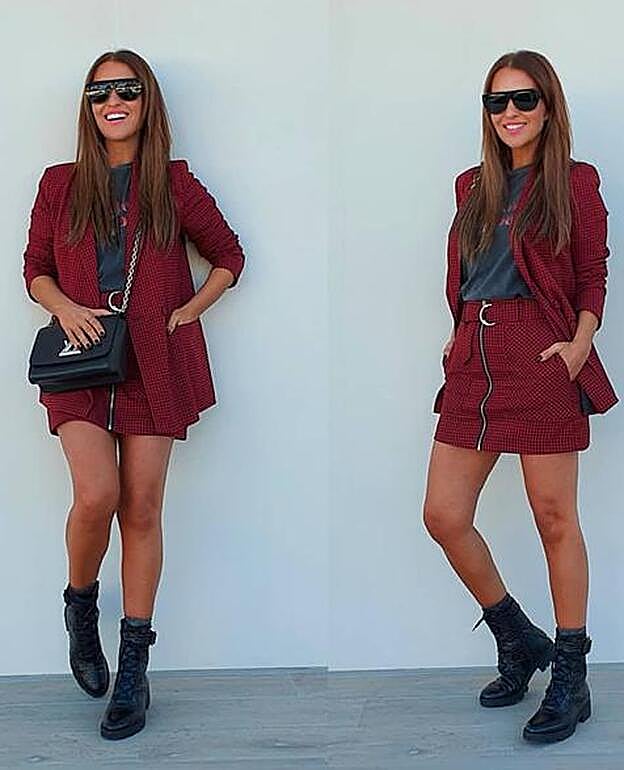 Así ha combinado Paula Echevarría el conjunto de Stradivarius de cuadros.