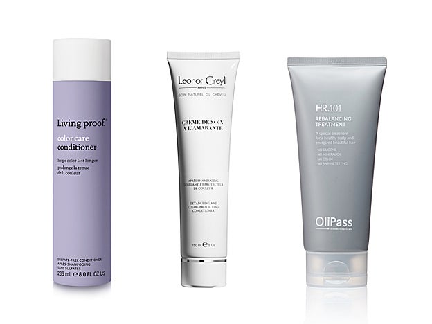 Color Care Conditioner de Living Proof (28 €). Acondicionador antioxodant Créme de Soin à L´Amarante de Leonor Greyl (57 €). Rebalancing Treatment de OliPass para Miin Cosmetics (22,99 €).