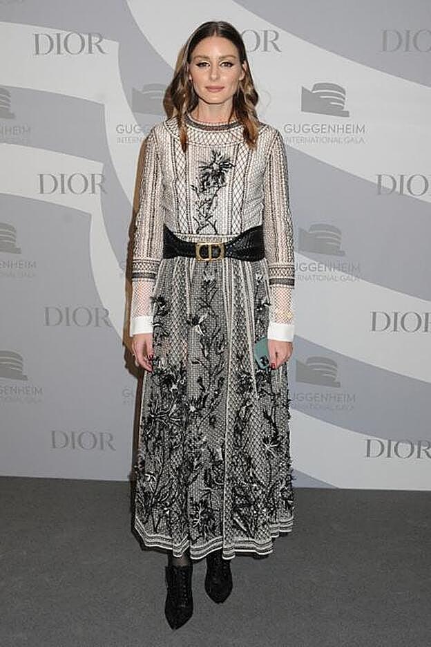 Olivia Palermo con un vestido de Dior.
