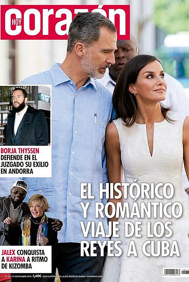 El viaje de los Reyes de España a Cuba, portada de 'Hoy Corazón'.