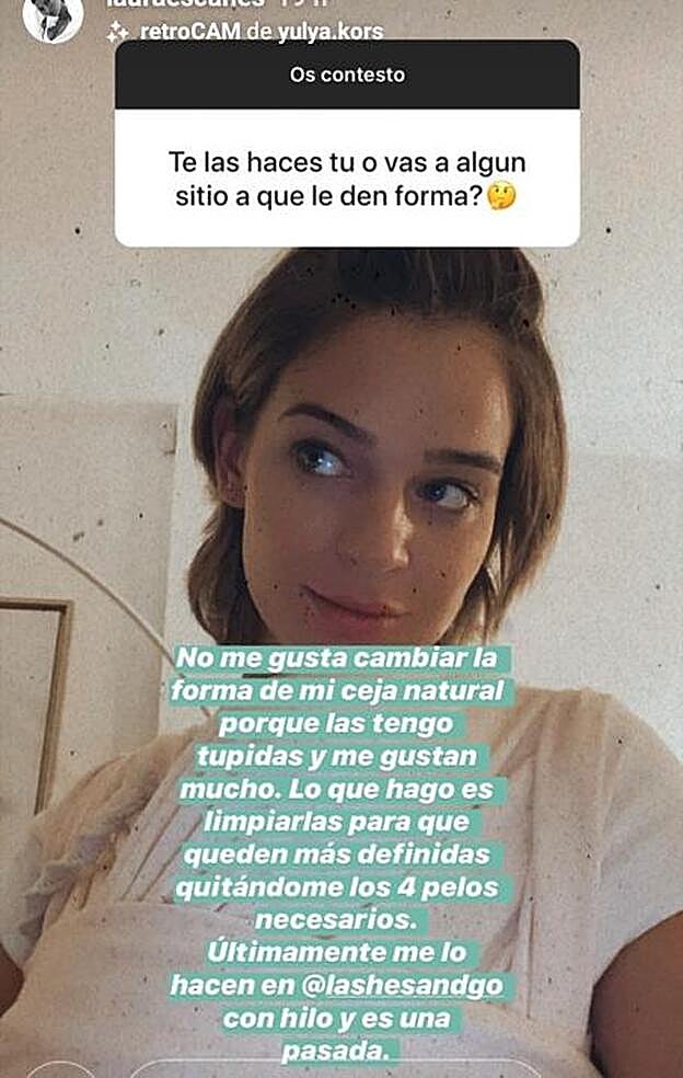 La influencer ha revelado en sus stories que recurre a la depilación con hilo.