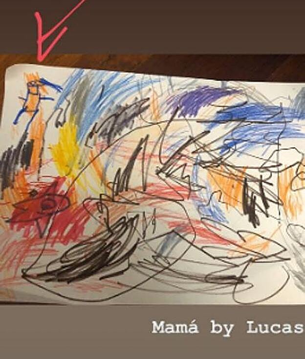 La imagen en la que Sara Carbonero muestra el dibujo de Lucas.