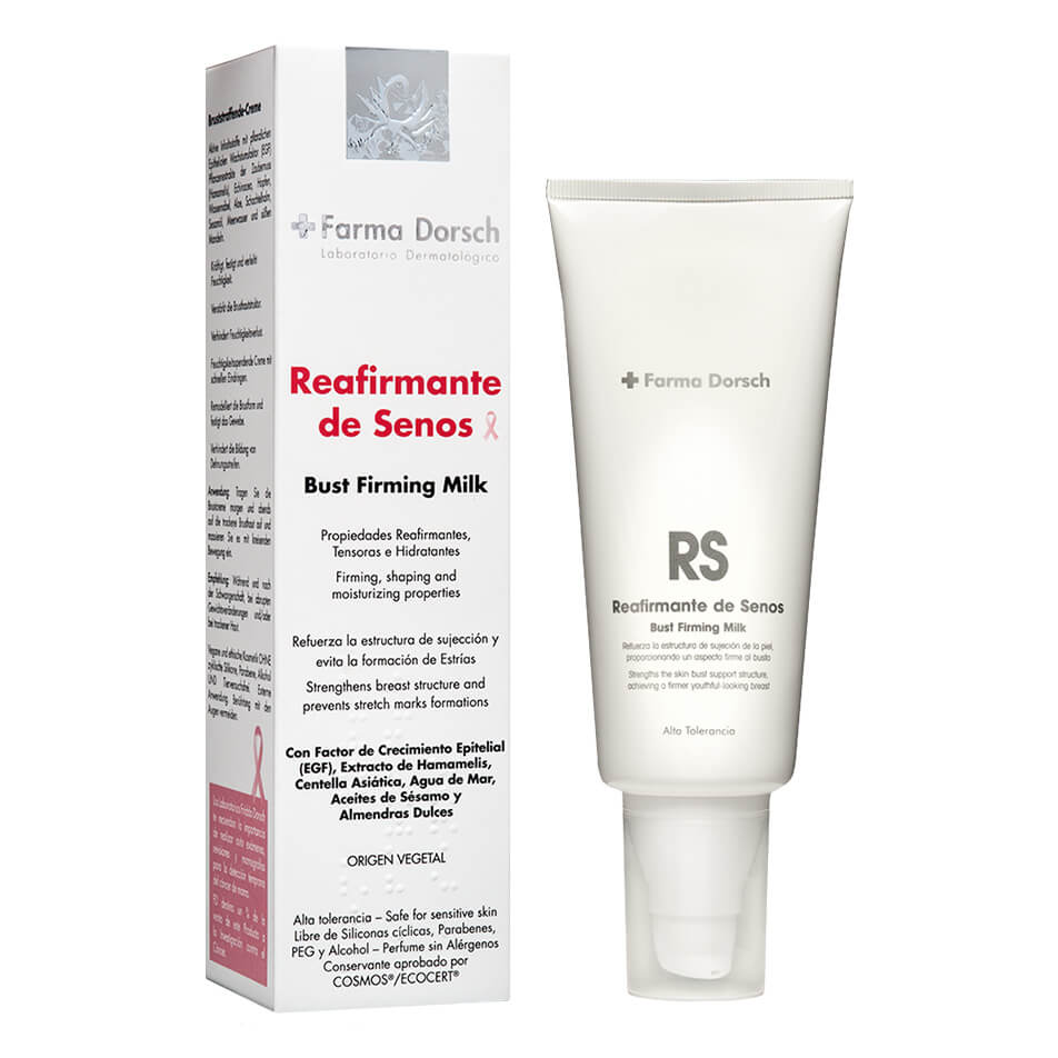 Reafirmante senos, cuello y escote de Farma Dorsch : refuerza la sujección de la zona y evita la aparición de estrías.