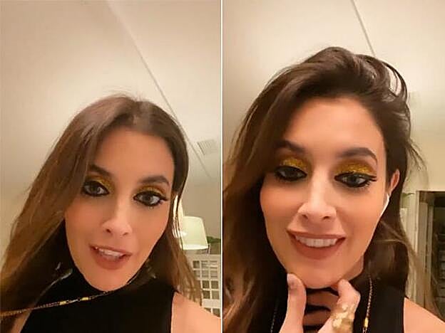 Paula Moya lució este maquillaje de ojos con purpurina en uno de sus stories.