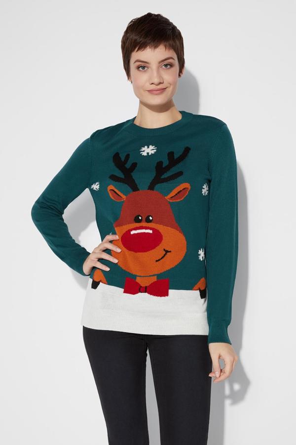 Jersey navideño de punto, por 19,99 euros.