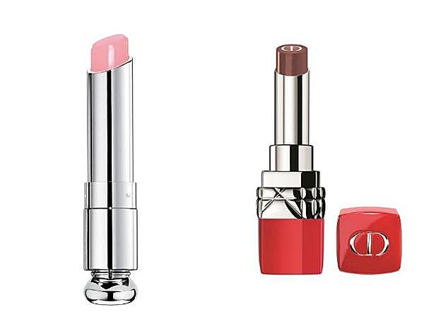 1. Barra de labios previa para hidratar DIOR ADDICT LIP GLOW 001: 37€. 2. Barra de labios ROUGE DIOR RD Ultra Care 736: 39€.