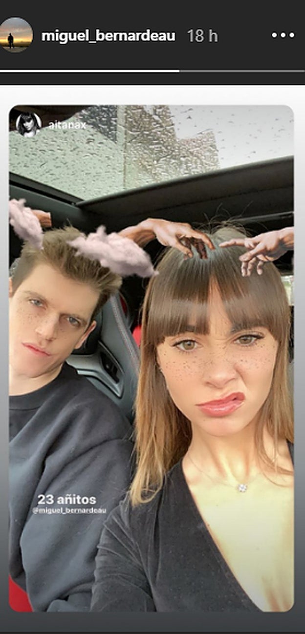 Miguel Bernardeau cumple años junto a Aitana Ocaña.